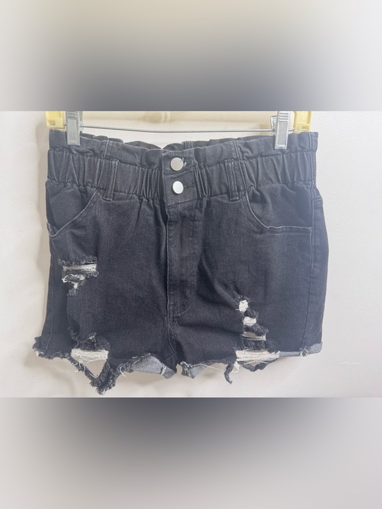 SHEIN Pants - SHEIN Black High-Waist Emo Punk Goth Distressed Denim Shorts